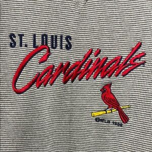 St. Louis Cardinals Striped Hoodie with Embroidered Logo - Red/Navy
